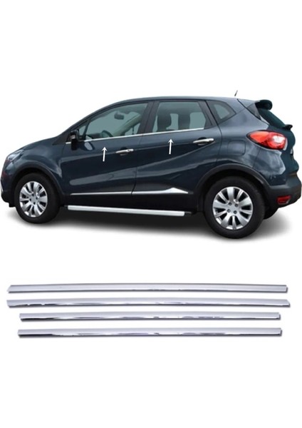 Renault Captur Krom Cam Çıtası 4 Parça 2013-2019 Arası Paslanmaz Çelik