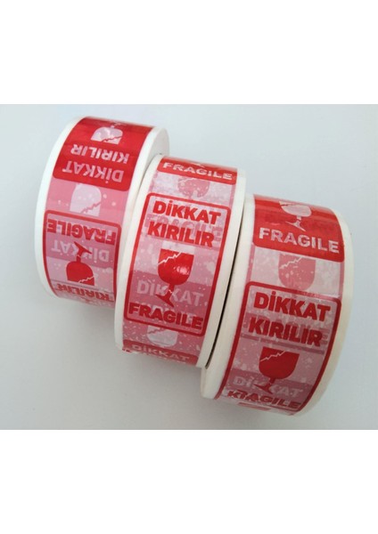 Dikkat Kırılır Fragile Baskılı Koli Bandı 45mm x 100mt (24 Adet)
