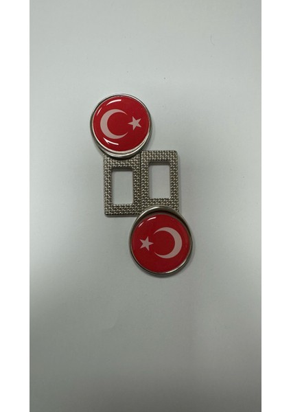 Türk Bayraklı Üniversal Ikaz Ses Metal Toka 2 Adet Çift Yönlüdür modelleri