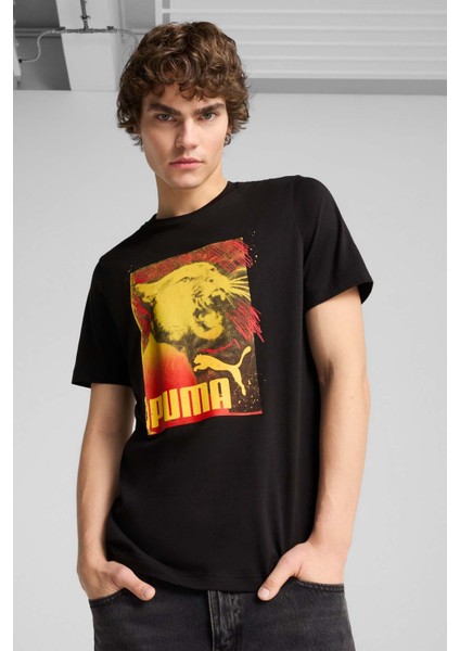 Graphıcs Photoprint Siyah Erkek Kısa Kol T-Shirt