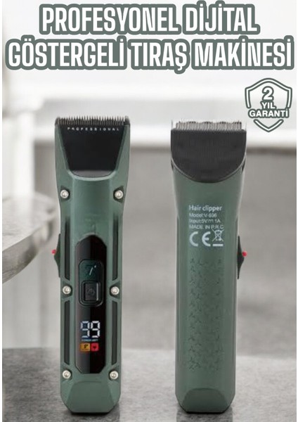 Tıraş Makinesi Dijital Göstergeli Turbo Motor Paslanmaz Çelik