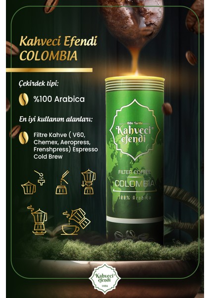 Colombia Filtre Kahve Premium Teneke Kutu 150 gr modelleri