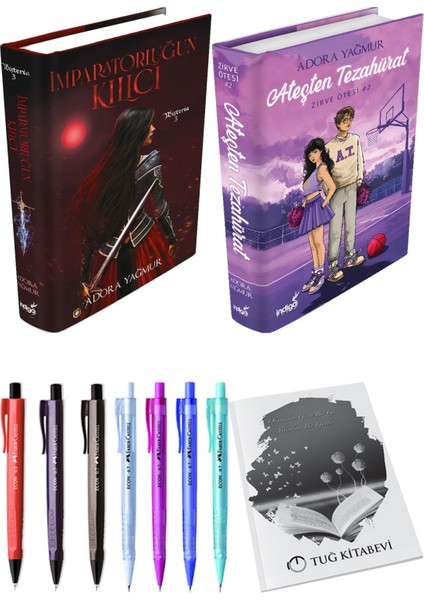 Ateşten Tezahürat Ciltli ve Imparatorluğun Kılıcı Ciltli Adora Yağmur 2li Set + Hediyeli