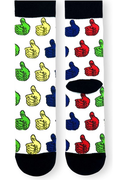 Renkli Çoklu Like Desenli Unisex Soket Çorap