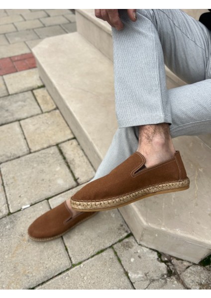 Yeti Leather Deri Espadril Günlük Erkek Ayakkabı Kahverengi