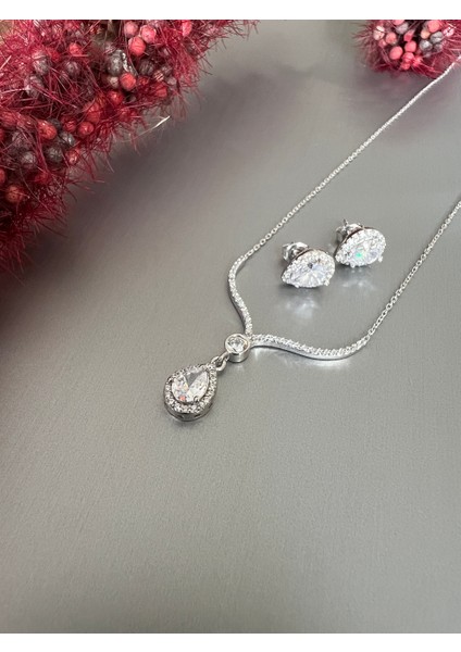 Damla Model Gümüş Baget Set modelleri