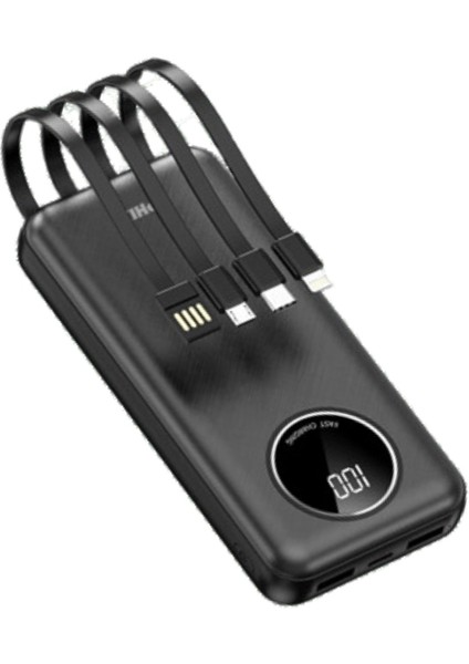 Force P21 20.000MAH Powerbank - LED Ekranlı, Micro, Lightning, Type-C ve Usb-A ile Hızlı Şarj