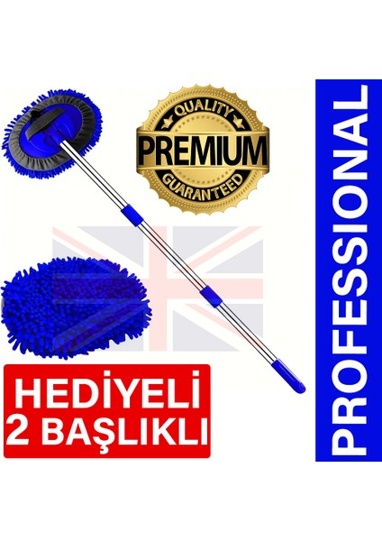 Sihirli Mop +Yedek Bezli Islak Kuru Fırça Mikrofiber Bezli Teleskopik Saplı Yıkama Fırçası Banyo Salon Mutfak Temizleme