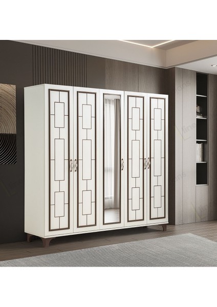 Perla Mdf 5 Kapaklı Dolap Gardırop