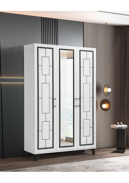 Eva Mdf 3 Kapaklı Dolap Gardırop