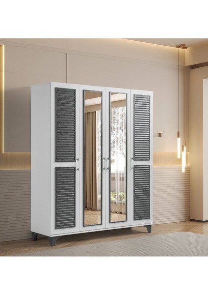 Yiğit Mdf 4 Kapaklı Dolap Gardırop