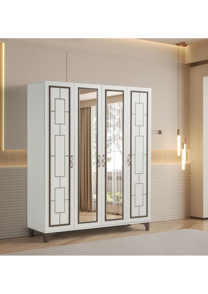 Perla Mdf 4 Kapaklı Dolap Gardırop