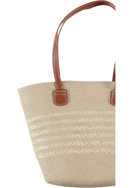 Modern Tasarım Kadın Hasır Çanta Plaj Rattan Çanta Dalga Desen fiyatları