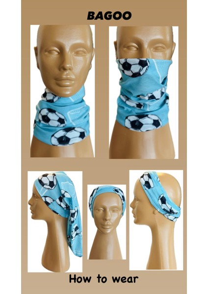 Futbol Topu Tasarımı Çok Fonksiyonlu Buff- Baf- Bandana- Boyunluk -Saç Bandı indirimleri