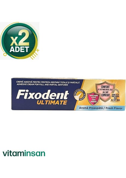 Ultimate Ferah Tat Diş Protezi Yapıştırıcı Krem 40 G 2 Adet