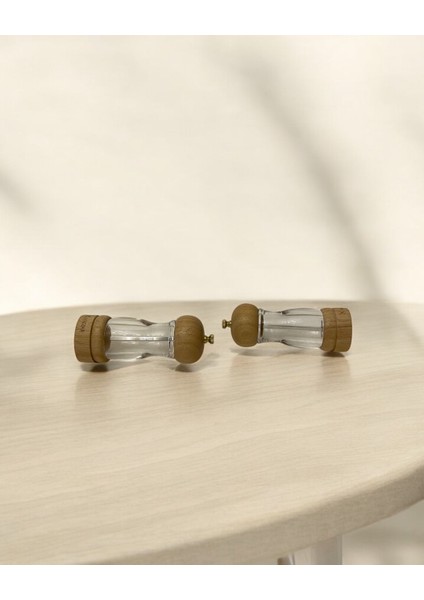 2'll Bambu Cam Dekoratif Baharatlık Tuzluk modelleri