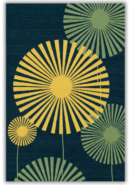 Sarı Yeşil Yapraklı Soyut Desenli Halı Doğa Temalı Halı Dijital Baskılı Dokuma Kaymaz Tabanlı Halı Mutfak Halısı fiyatları