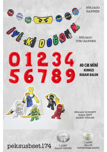 Ninja Konsept Doğum Günü Yaş Balonlu Ninja Tema Süsleme Seti fiyatları
