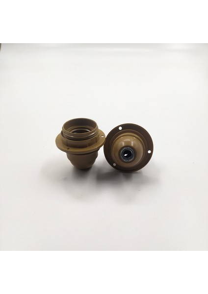 Dekoratif Plastik E-27 Yarım Dişli Rondelalı Duy Gold (2 Adet)