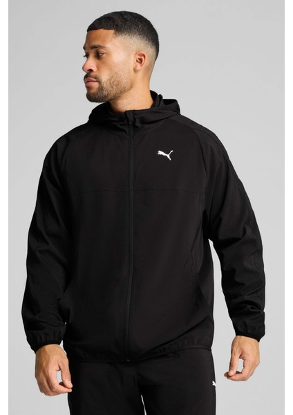 M Tad Tech Woven Full Zip Siyah Erkek Fermuarlı Sweatshirt