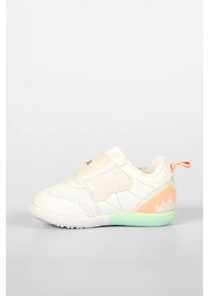 Donut Ortapedik Kauçuk Hafif Taban Cırtlı Bebe Ilk Adım Spor Ayakkabı Beyaz Pudra modelleri