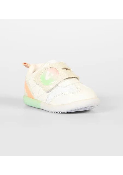 Donut Ortapedik Kauçuk Hafif Taban Cırtlı Bebe Ilk Adım Spor Ayakkabı Beyaz Pudra fırsatları