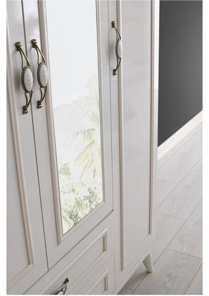 4 Kapaklı Aynalı Elbise Dolabı & Gardrop 160x46x195