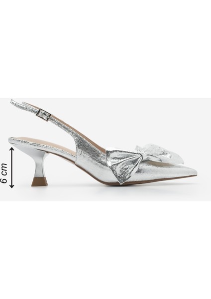 Kadın Stiletto Sivri Burun Fiyonk Detaylı Arkası Açık Topuklu Ayakkabı Fivas modelleri