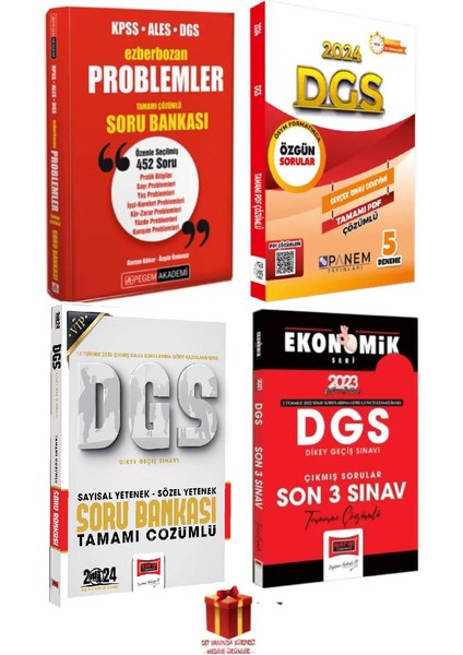 2025 Problemler Soru Bankası + Panem DGS 5 Deneme + DGS Soru B+ Çıkmış Sorular