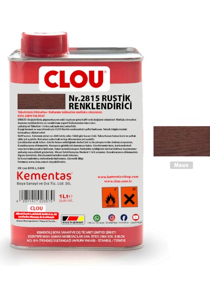 Solvent Bazlı Renklendiriciler 1LT02815 Maun Rustic Efekt Renklendirici 1litre