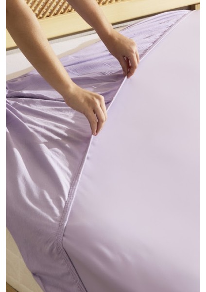 Penye Fitted Çarşaf Tek Kişilik 100 x 200+30 cm Lila