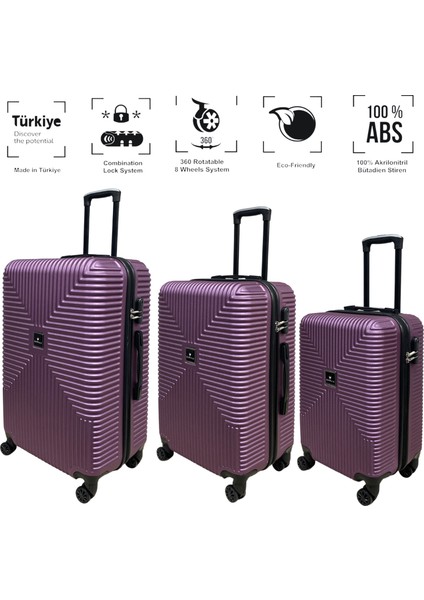 Bowtie Abs Küçük (Kabin), Orta ve Büyük Boy 3'lü Valiz Seti fiyatları