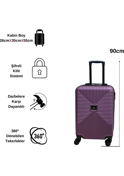 Bowtie Abs Küçük (Kabin), Orta ve Büyük Boy 3'lü Valiz Seti indirimleri