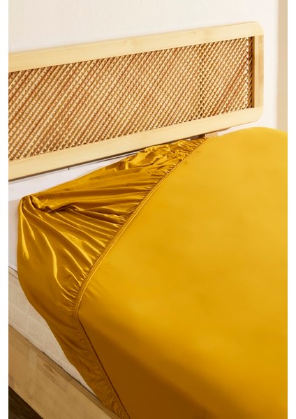 Penye Fitted Çarşaf Tek Kişilik 100 x 200+30 cm Hardal