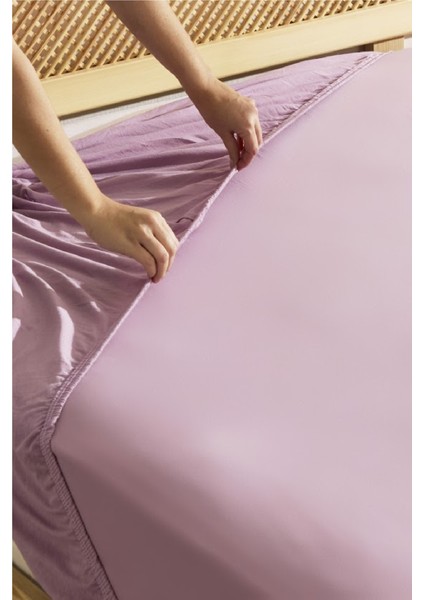 Penye Fitted Çarşaf Tek Kişilik 100 x 200+30 cm Pembe