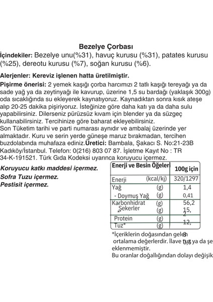 Haftalık 3'lü Çorba Paketi ( 3X50G) kereviz, brokoli, bezelye çorbası indirimleri