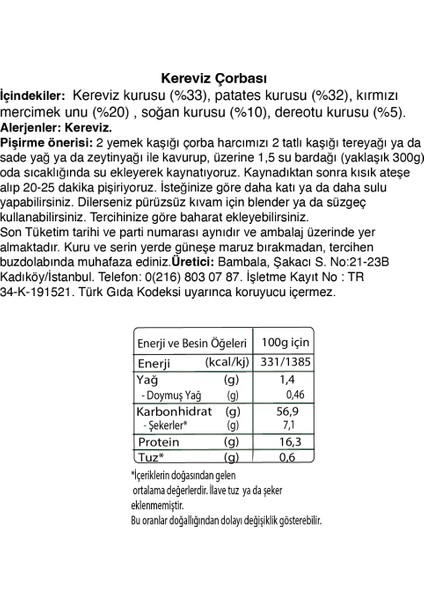 Haftalık 3'lü Çorba Paketi ( 3X50G) kereviz, brokoli, bezelye çorbası