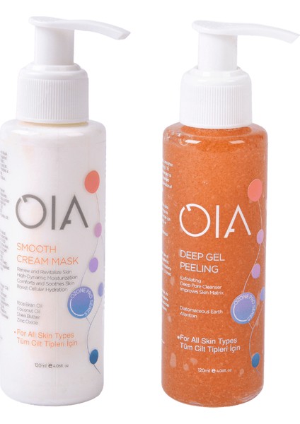 2'li Set Ozonlu Nemlendirici & Arındırıcı Haftalık Bakım | Jel Peeling & Krem Maske Temizleyici