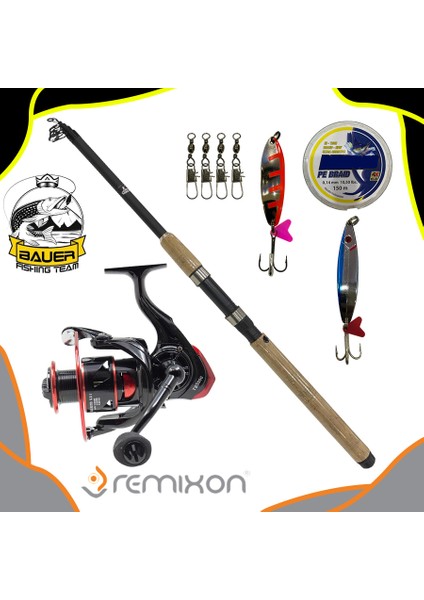 Yuweishi Ts 3000 Bauer Pulsar 240 cm 10-30 gr Tele Spin Olta Takımı Seti