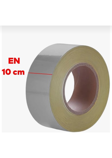 Düz Desensiz Metalize Gri Renk Gece Parlayan Reflektif Bant 10 cm 5 Metre