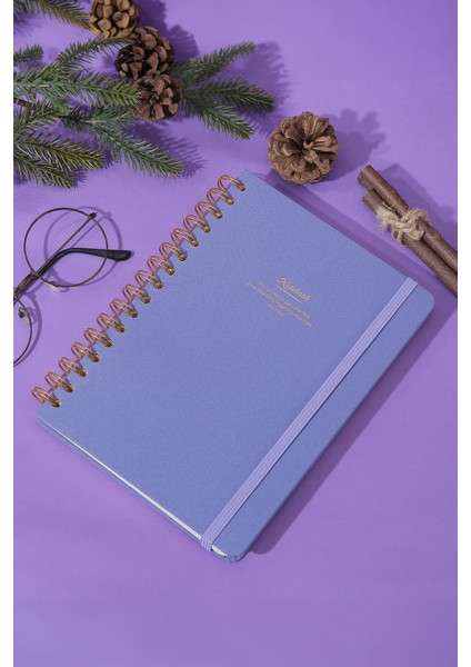 Canvas Sert Kapak Spiralli Defter A5 100GR 160 Sayfa Noktalı Mavi