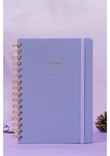Canvas Sert Kapak Spiralli Defter A5 100GR 160 Sayfa Noktalı Mavi