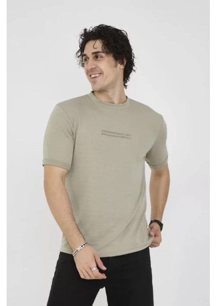 Unisex Bisiklet Yaka Slim Fit T-Shirt- Açık Yeşil fiyatları