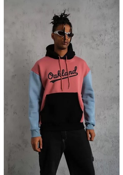 Erkek Çok Parçalı Kapüşonlu Sweatshirt - Gül Kurusu