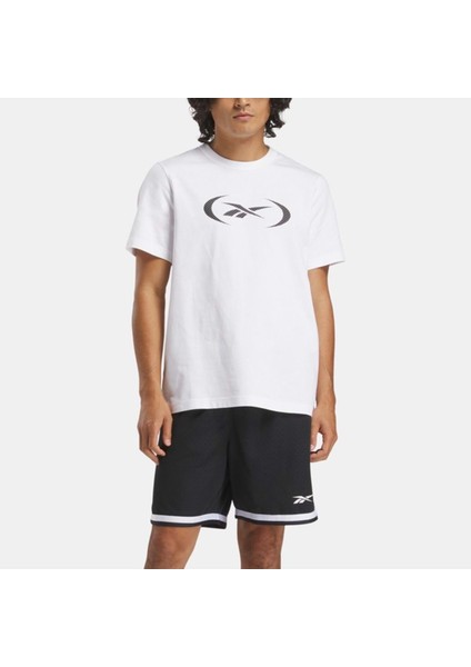 Basketball Erkek Kısa Kol Tişört Beyaz