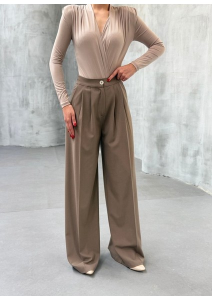 230 gr Poly Viscose Full Lycra Pi̇leli̇ Palazzo Pantolon