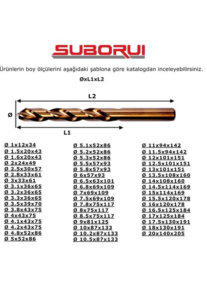 Altın Serisi Hss Co Ø1,6 mm Matkap fiyatları