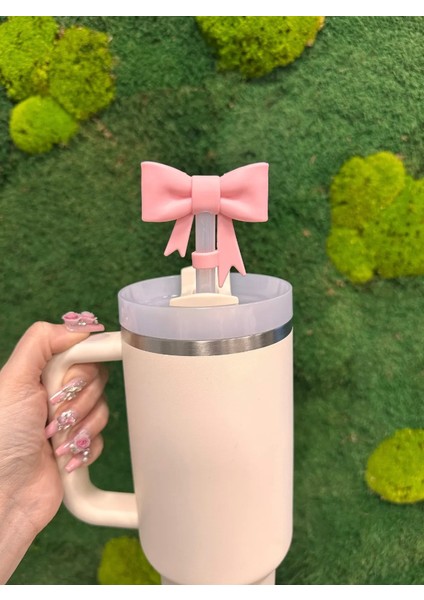 Pembe Fiyonk Termos Pipet Başlığı Aksesuar - Tıpa