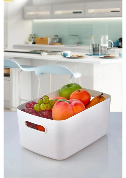 ( 3 Adet ) Şık 3.5 Litre Organizer | Dolap Içi Buzdolabı Banyo Mutfak Sepet Düzenleyici Saklama Kabı