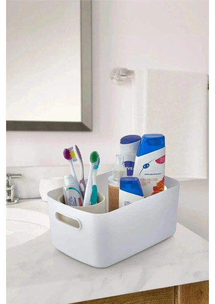 ( 3 Adet ) Şık 3.5 Litre Organizer | Dolap Içi Buzdolabı Banyo Mutfak Sepet Düzenleyici Saklama Kabı